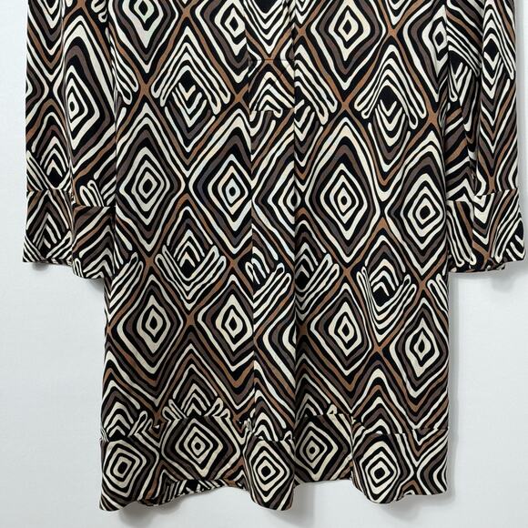 Diane Von Furstenberg Black and White Geometric Midi Dress - Picture 5 of 11